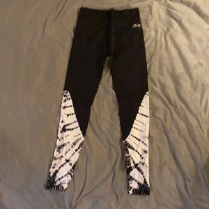 Girls black and white Justice exercise pants
